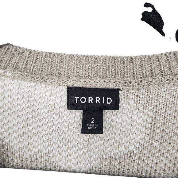 Torrid Pullover Drop Shoulder Tunic Crewneck Sweater Clouds and Rainbow Size 2X - Picture 3 of 7